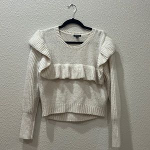 Cream Ruffle Sweater